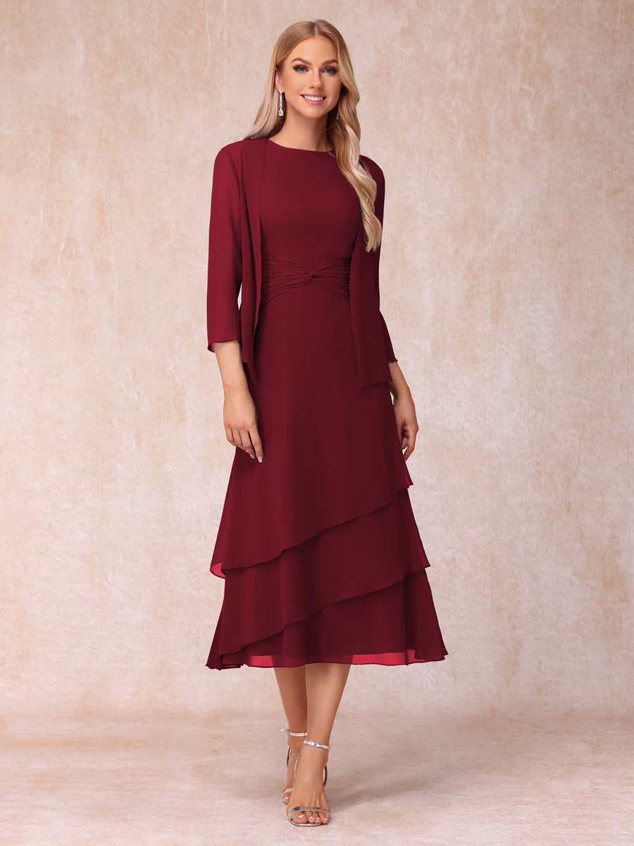 Blyss Burgundy back view wedding guest dress
