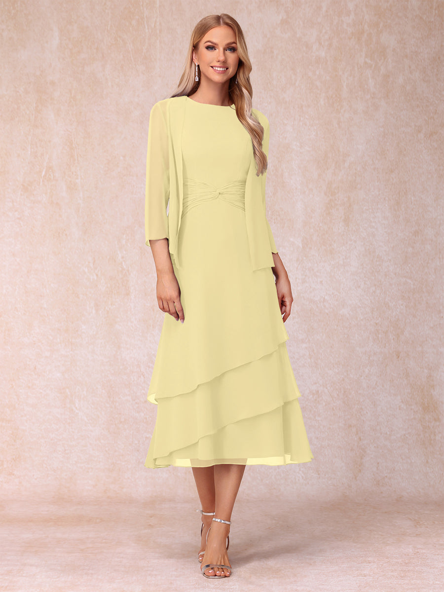 Odette yellow front view mother of the bride dress