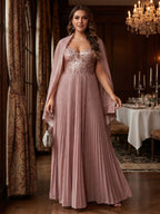 Quinn Claire Dusty Rose front view mother of the bride dress