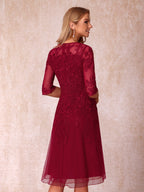 Ilaria Moon Red back view wedding guest dress