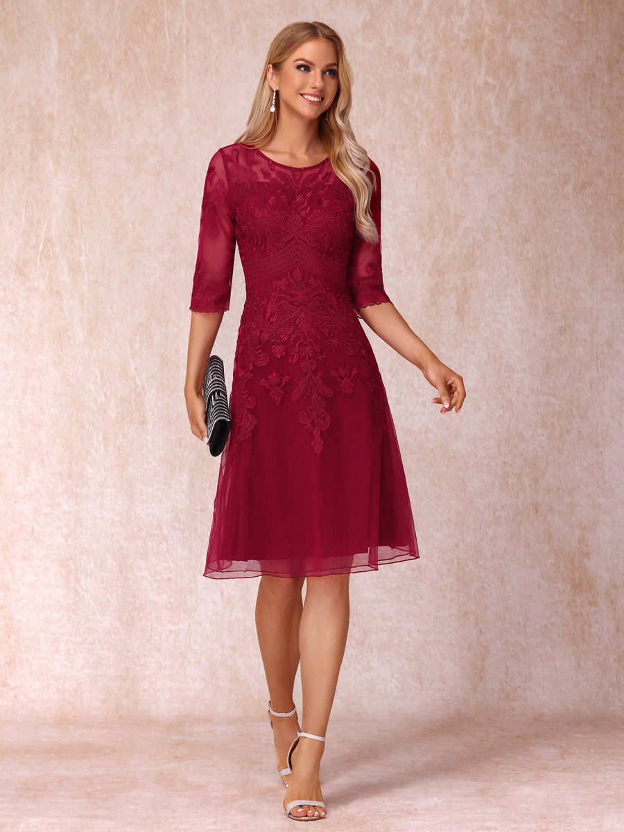 Ilaria Moon Red bodice detail wedding guest dress