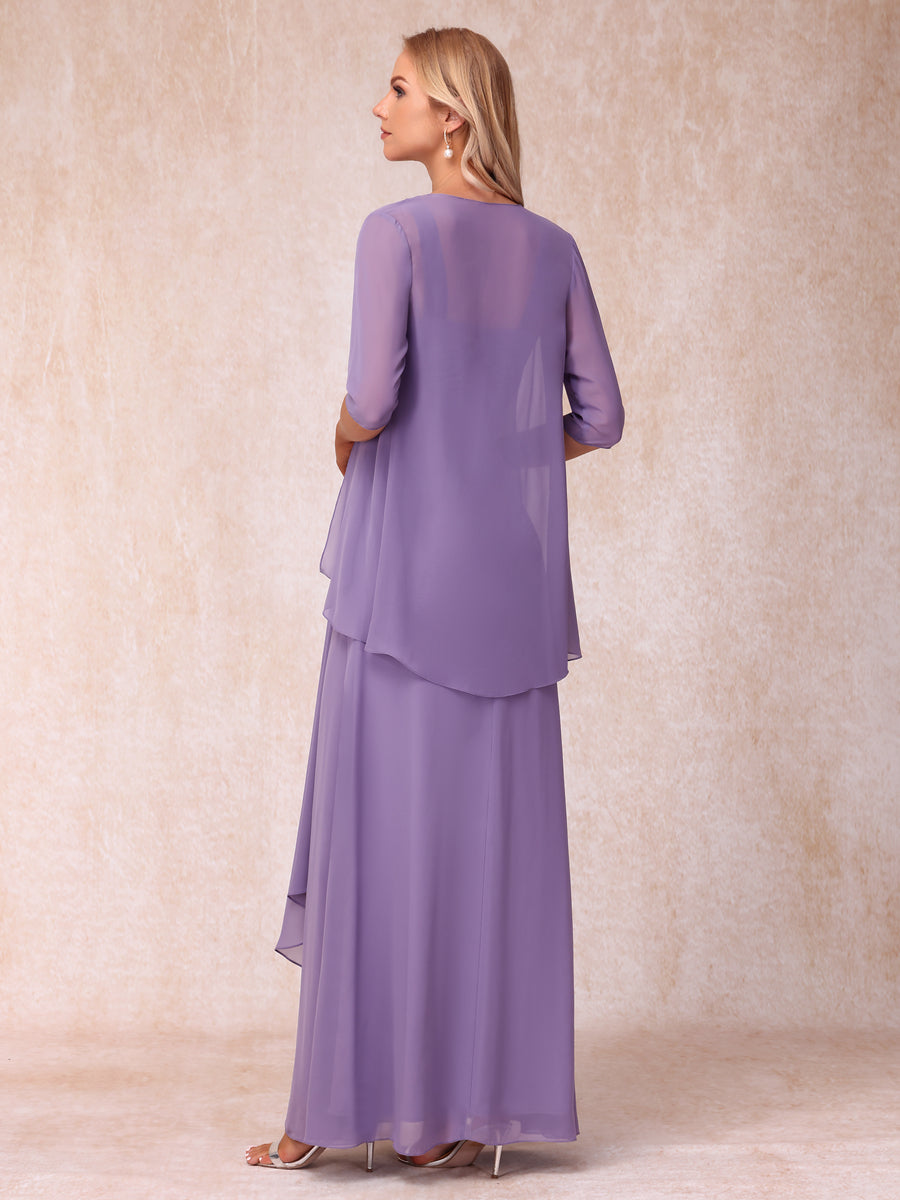Lucienne wisteria back view mother of the bride dress