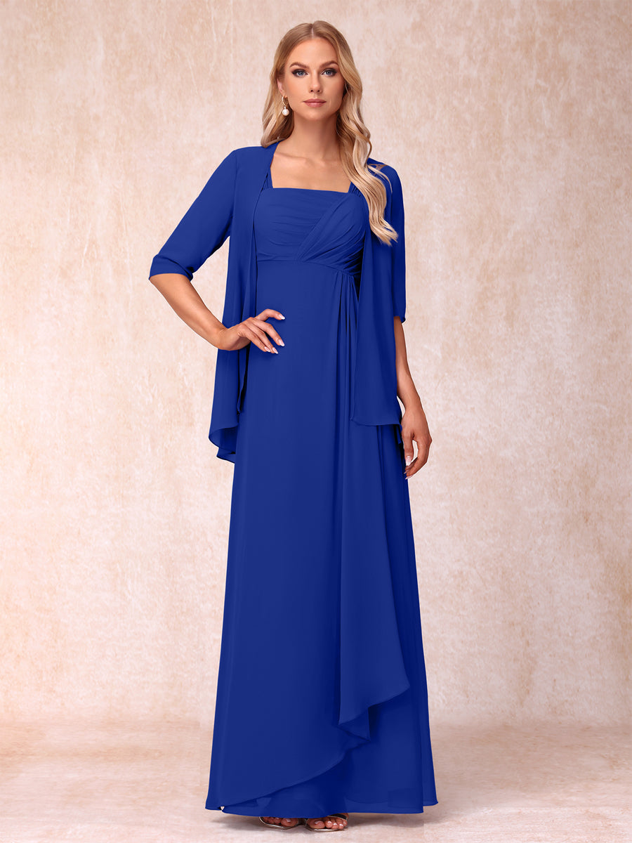 Lucienne brown front view mother of the bride dress