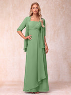 Lucienne sage green alternate front view 2 mother of the bride dress