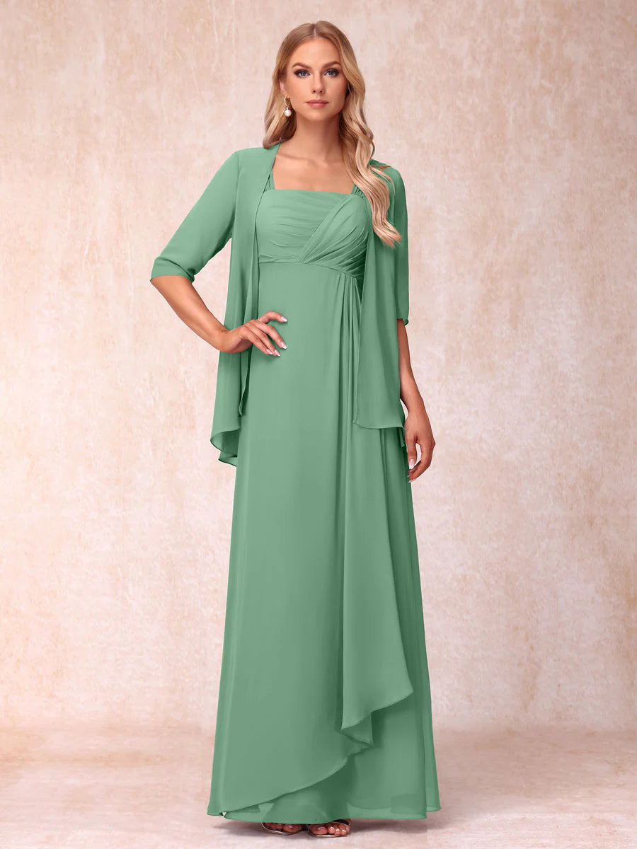 Lucienne eucalyptus front view mother of the bride dress