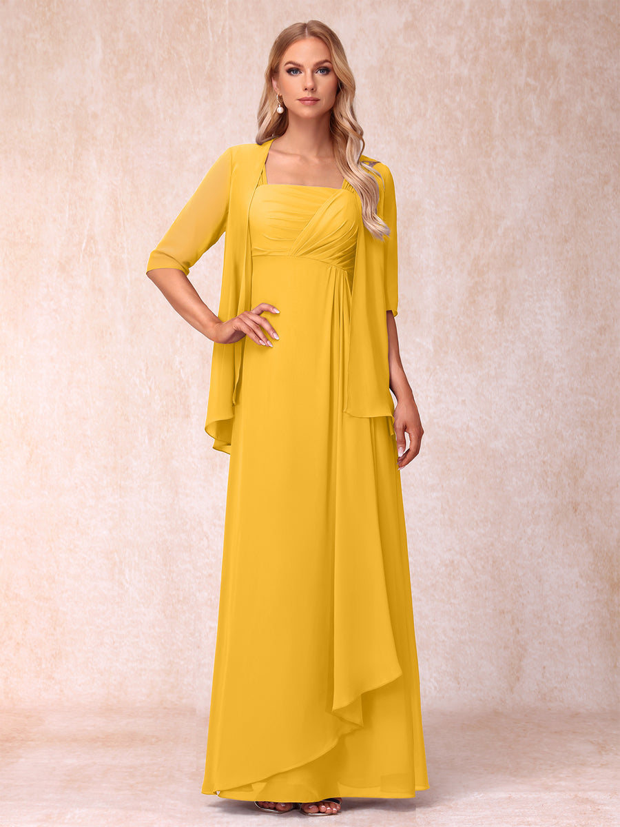 Lucienne gold alternate front view 2 mother of the bride dress
