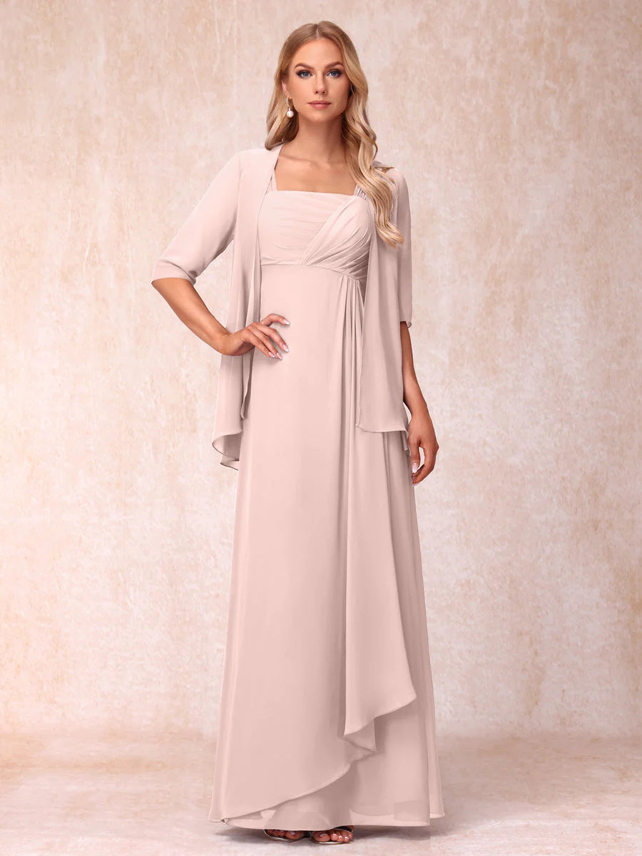 Lucienne pearl pink alternate front view 2 mother of the bride dress