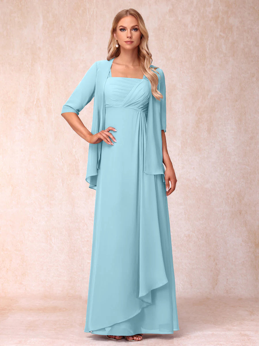 Lucienne sky blue alternate front view 2 mother of the bride dress