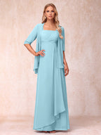 Lucienne sky blue alternate front view 2 mother of the bride dress