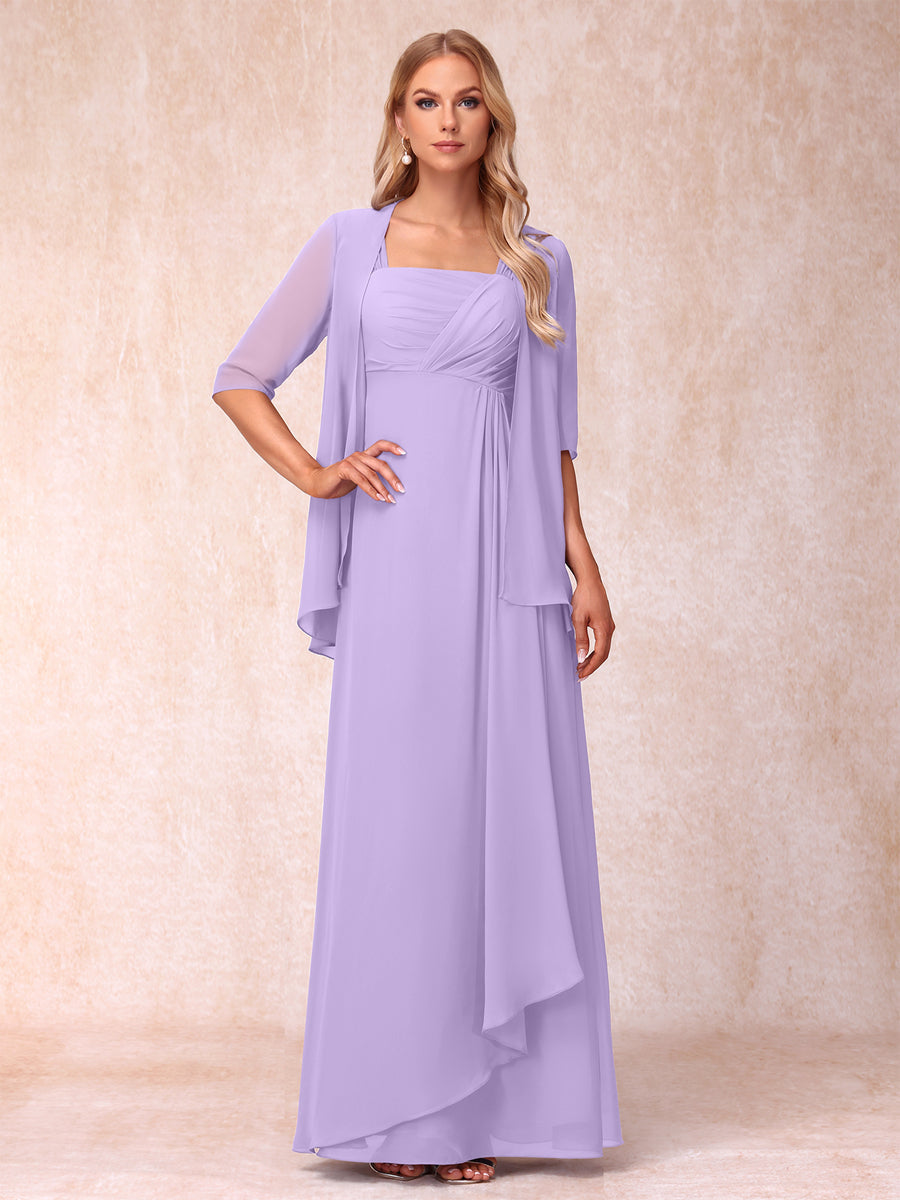 Lucienne lilac front view mother of the bride dress
