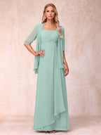 Lucienne pool blue alternate front view 2 mother of the bride dress