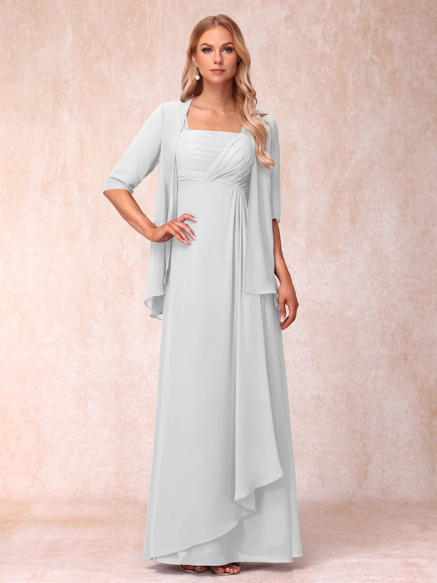 Lucienne ivory front view mother of the bride dress