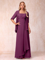 Lucienne orchid front view mother of the bride dress