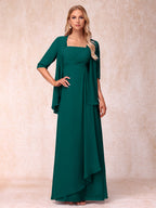 Lucienne peacock front view mother of the bride dress
