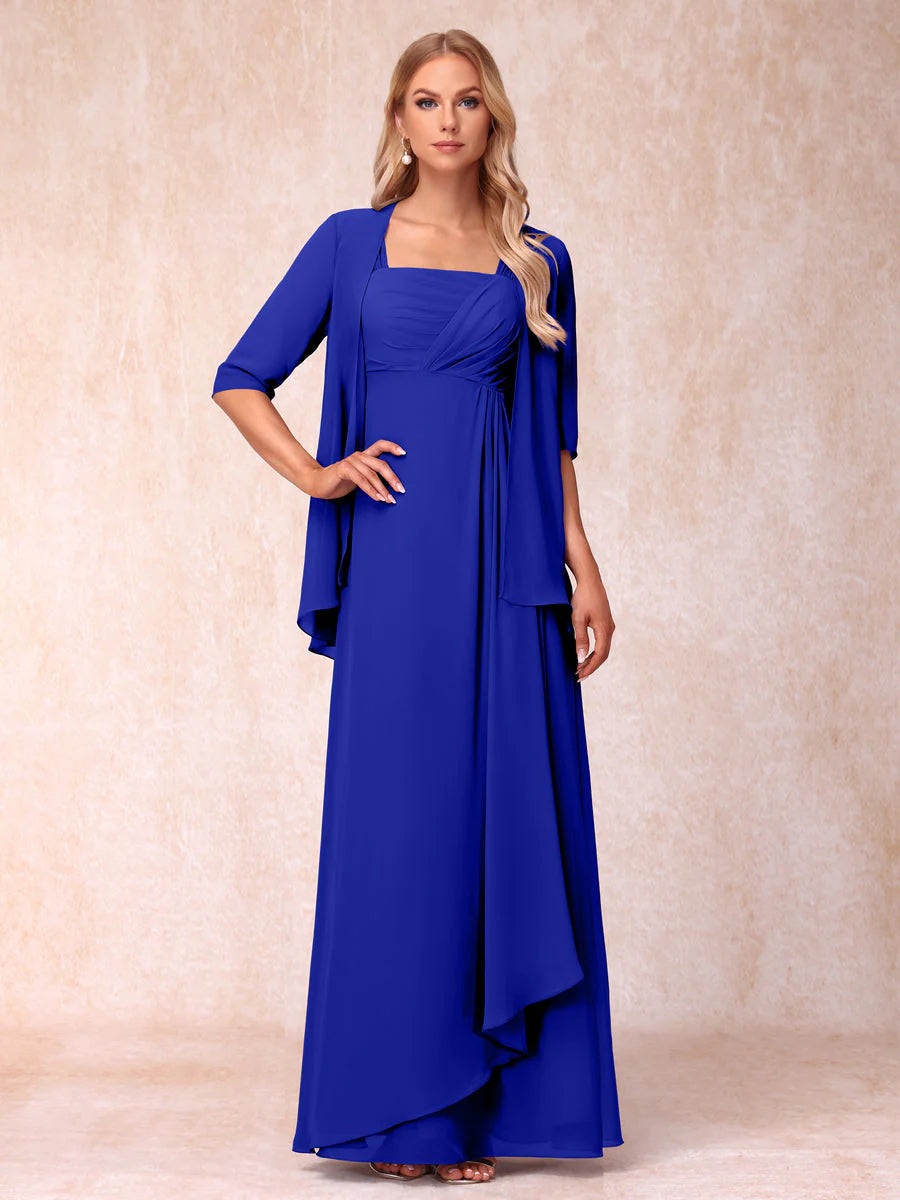 Lucienne royal blue alternate front view 2 mother of the bride dress
