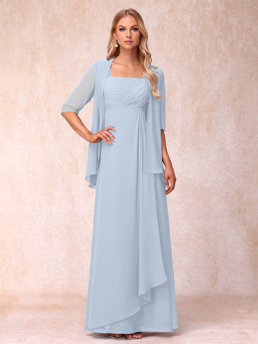Lucienne sky blue alternate front view 3 mother of the bride dress