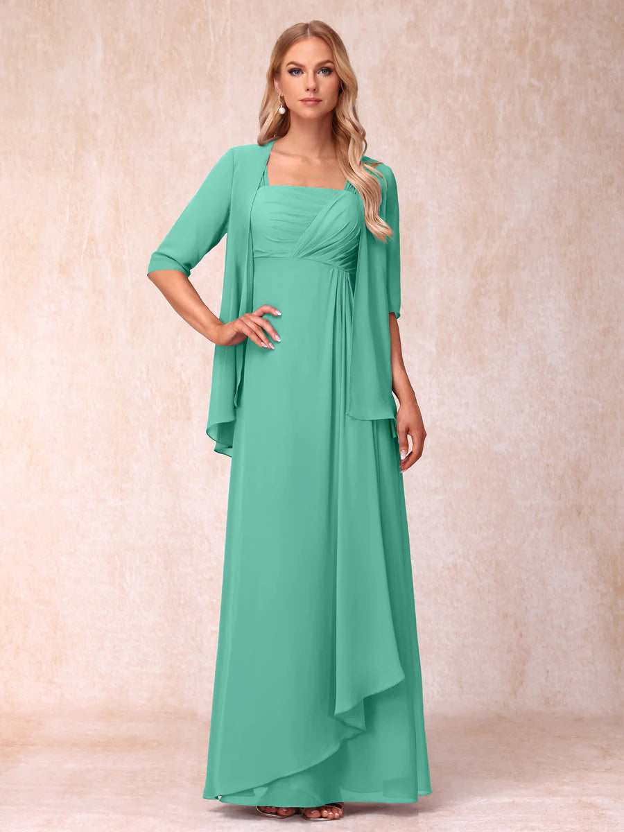 Lucienne pool blue alternate front view 3 mother of the bride dress