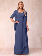 Lucienne dusty blue alternate front view 2 mother of the bride dress