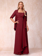 Lucienne burgundy alternate front view 2 mother of the bride dress