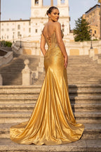 Nadira gold detail 2 prom dress