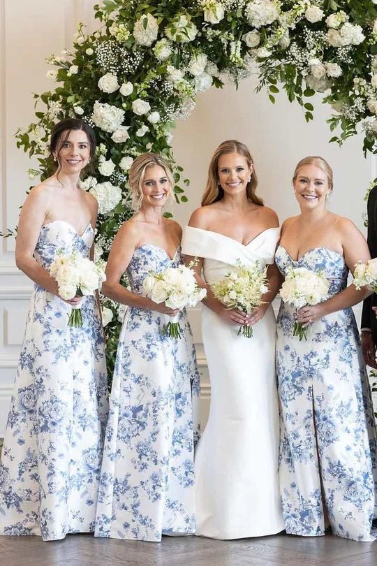 Sky Blue Satin A-Line Bridesmaid Dress with Sweetheart Neckline and Floor Length