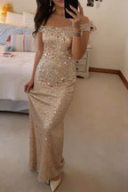 Elegant Sheath Column Maxi Sequined Mother Of The Bride Dress Mother of the Bride Dress