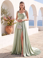 Imogen Sage Green front view bridesmaid dress
