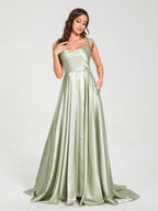 Imogen Sage Green fabric detail bridesmaid dress