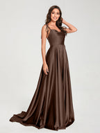 Imogen Brown front view bridesmaid dress
