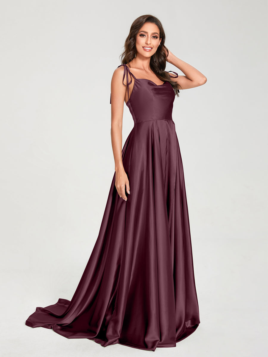 Imogen Burgundy front view bridesmaid dress