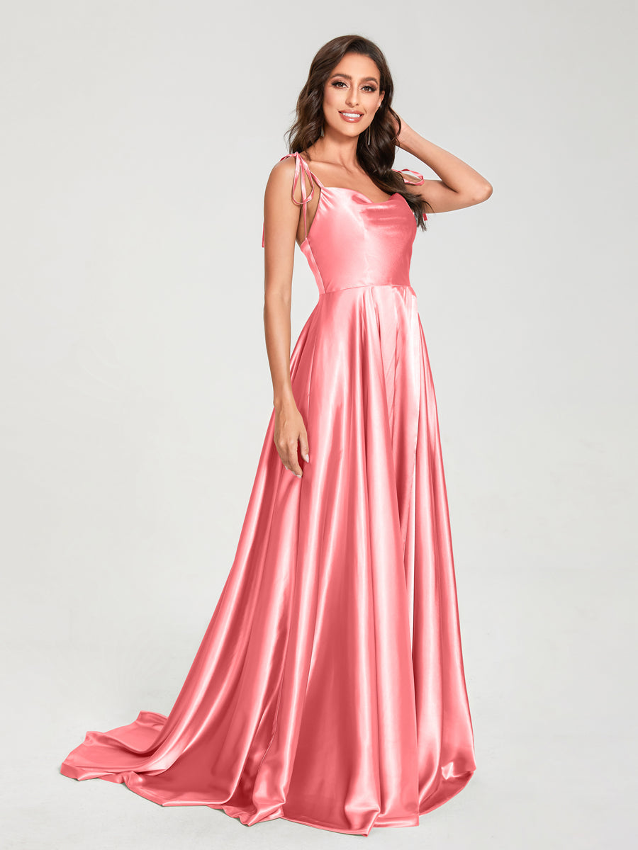 Imogen Coral front view bridesmaid dress