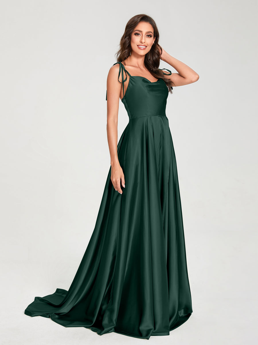 Imogen Hunter Green front view bridesmaid dress