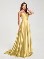 Imogen Gold front view bridesmaid dress