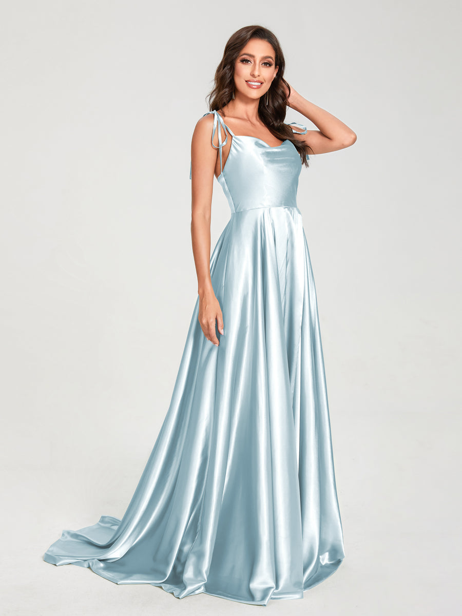 Imogen Sky Blue front view bridesmaid dress