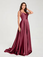 Imogen Burgundy back view bridesmaid dress