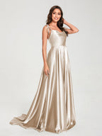 Imogen Champagne front view bridesmaid dress