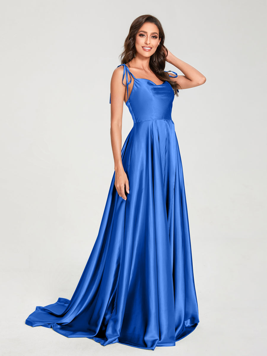 Imogen Royal Blue front view bridesmaid dress