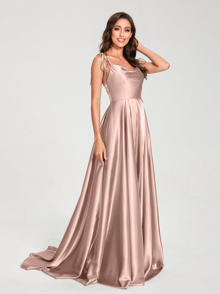 Imogen Mauve front view bridesmaid dress