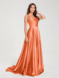 Imogen Orange front view bridesmaid dress