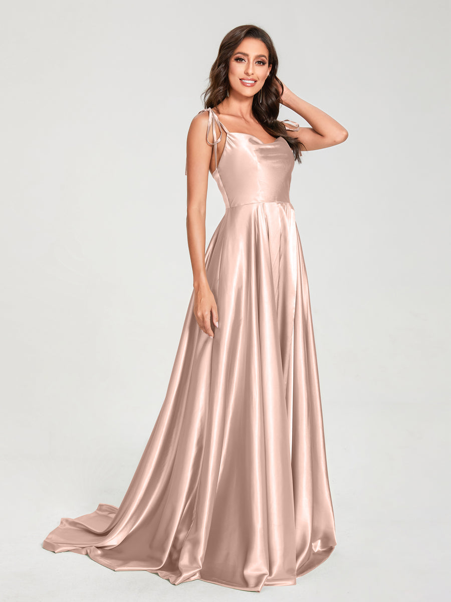Imogen Pearl Pink front view bridesmaid dress