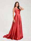 Imogen Red front view bridesmaid dress