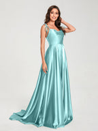 Imogen Sky Blue side view bridesmaid dress