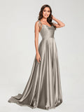 Imogen Taupe front view bridesmaid dress