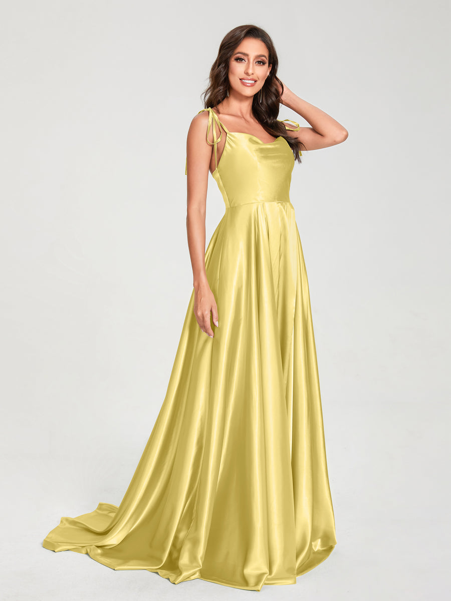 Imogen Yellow front view bridesmaid dress