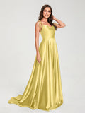 Imogen Yellow front view bridesmaid dress