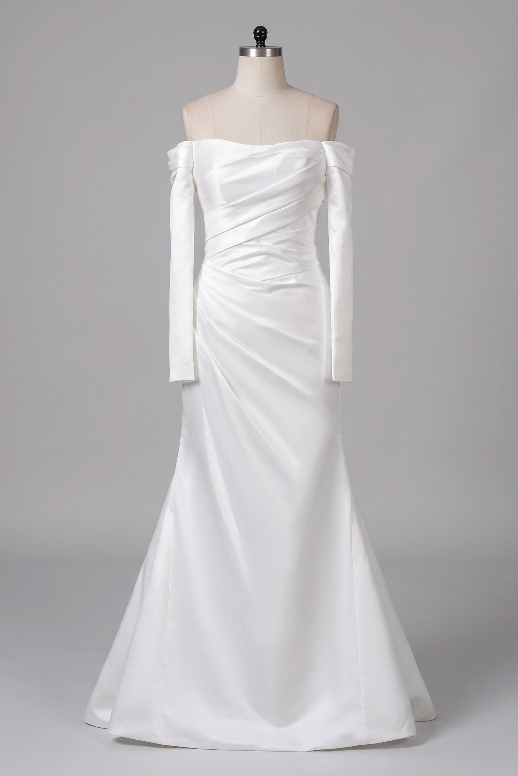 Elegant Sheath Column Sweep Brush Train Satin Wedding Dress 851237427674 Wedding Dress