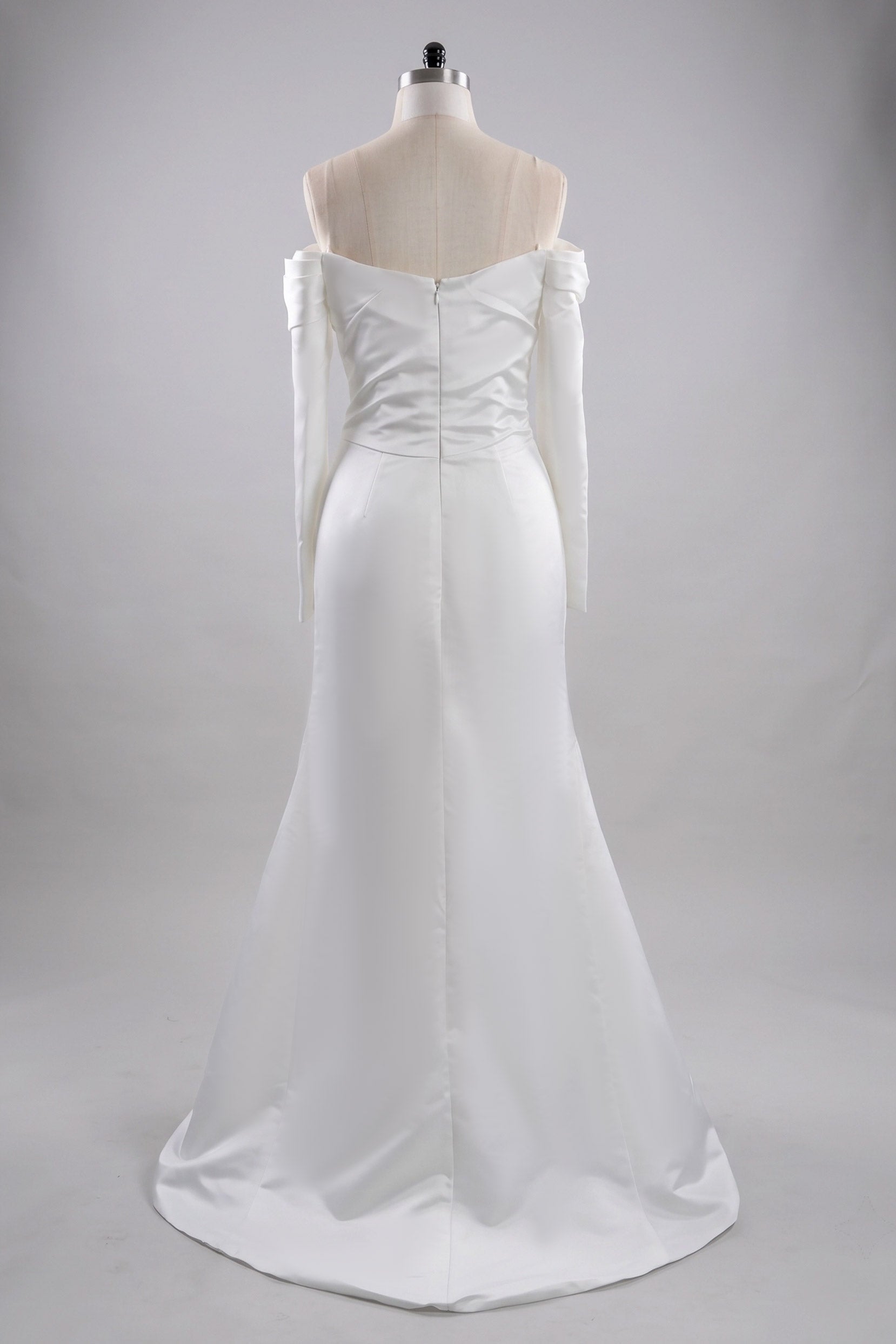 Elegant Sheath Column Sweep Brush Train Satin Wedding Dress 851237427674 Wedding Dress