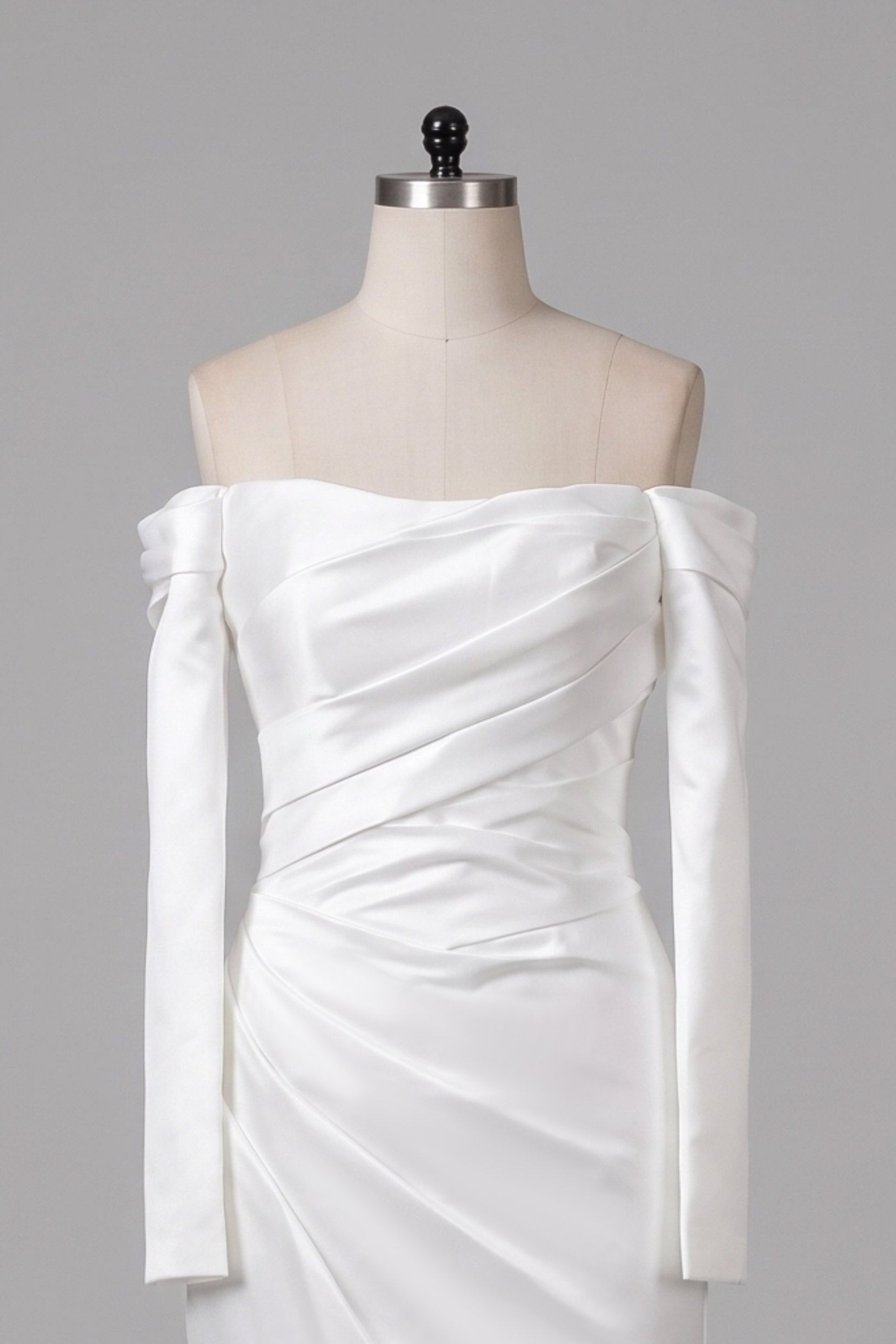 Elegant Sheath Column Sweep Brush Train Satin Wedding Dress 851237427674 Wedding Dress