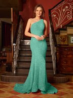 Ilaria mint green front view prom dress