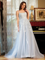 Kerensa sky blue side view prom dress